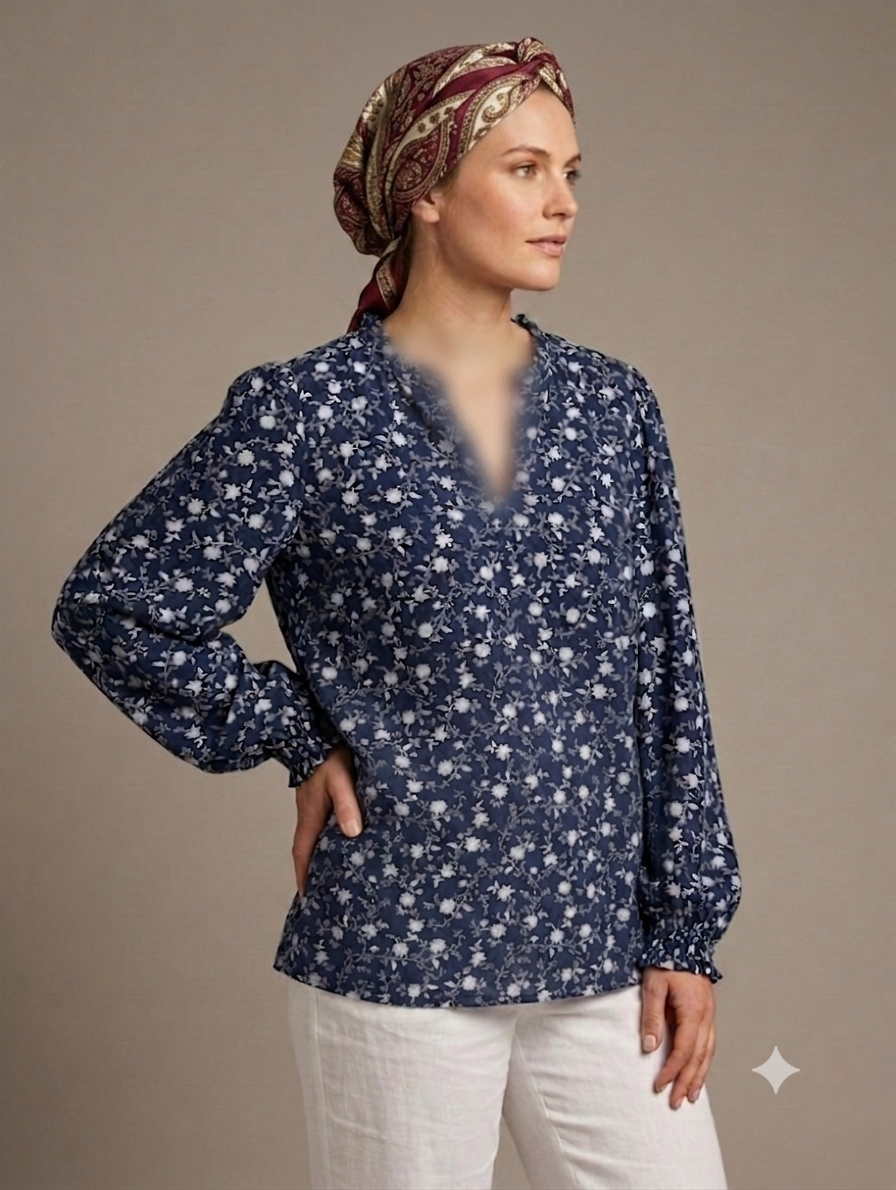 شومیز زنانه یقه چین‌دار با طرح گل‌دار از Target Woman