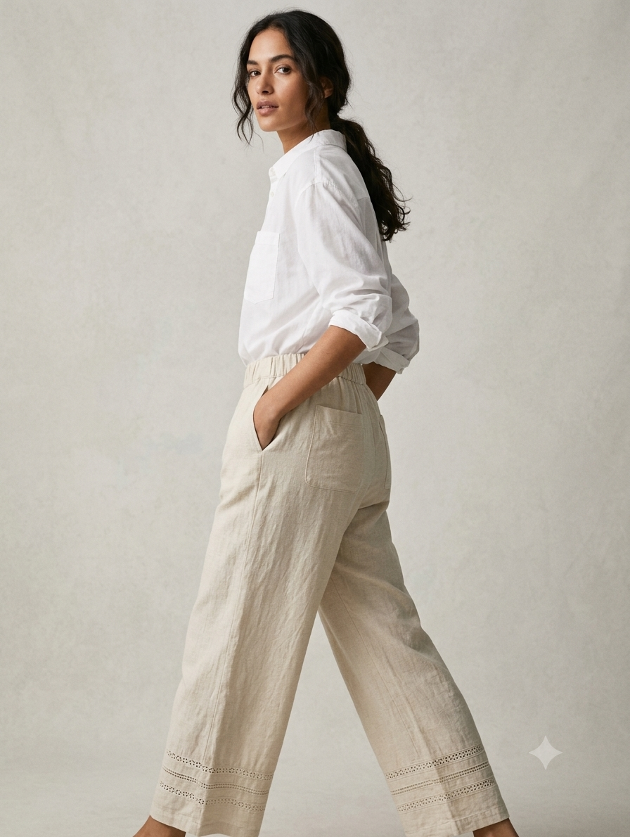 شلوار بگ لینن زنانه از برند ISAACMIZRAHILIVE