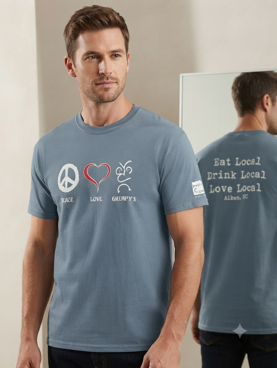 تیشرت مردانه طرح Peace, Love & Grumpy's از برند Port & Company