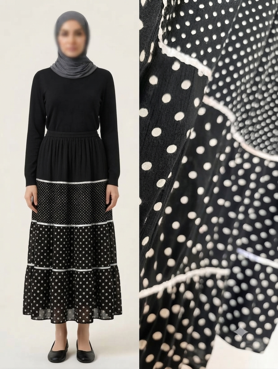 دامن بلند طبقاتی (Tiered Maxi Skirt)
