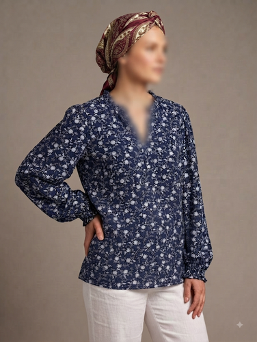 شومیز زنانه یقه چیندار با طرح گلدار از Target Woman