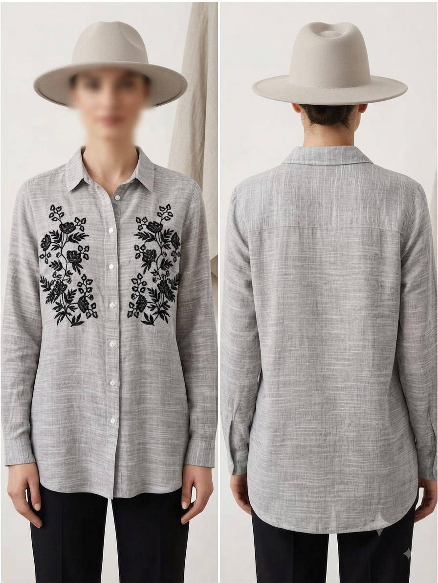 شومیز زنانه گلدوزی‌شده کلاسیک از برند Target Collection