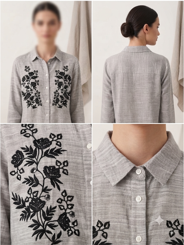 شومیز زنانه گلدوزیشده کلاسیک از برند Target Collection