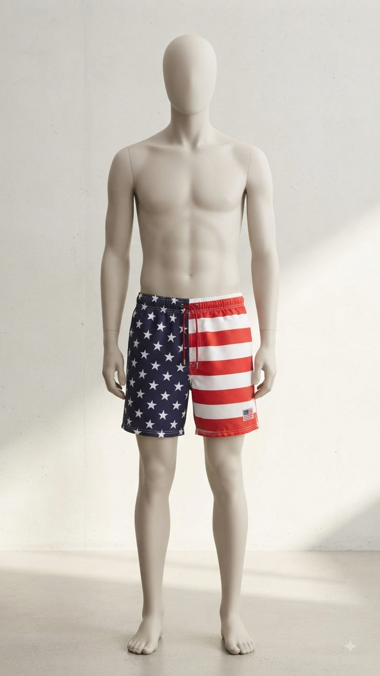 شلوارک مردانه طرح پرچم آمریکا از برند USA Surf