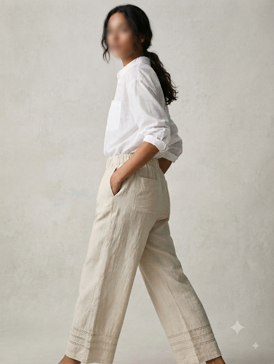شلوار بگ لینن زنانه از برند ISAACMIZRAHILIVE