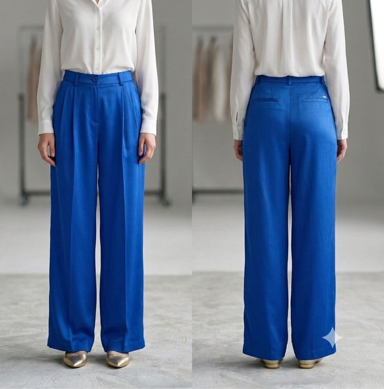 شلوار بگ زنانه آبی کربنی از برند Lauren Ralph Lauren