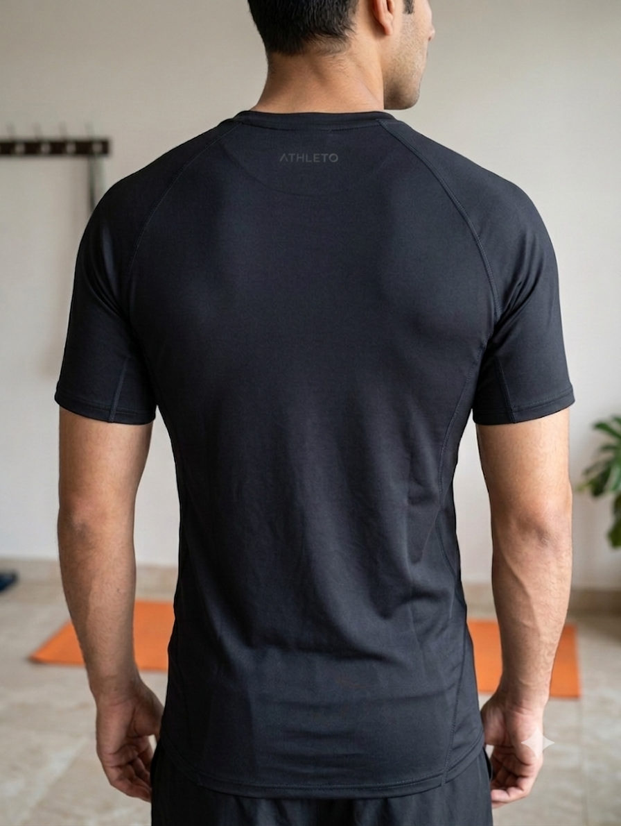 تیشرت مردانه  ورزشی فیت مشکی  از   برند ATHLETO