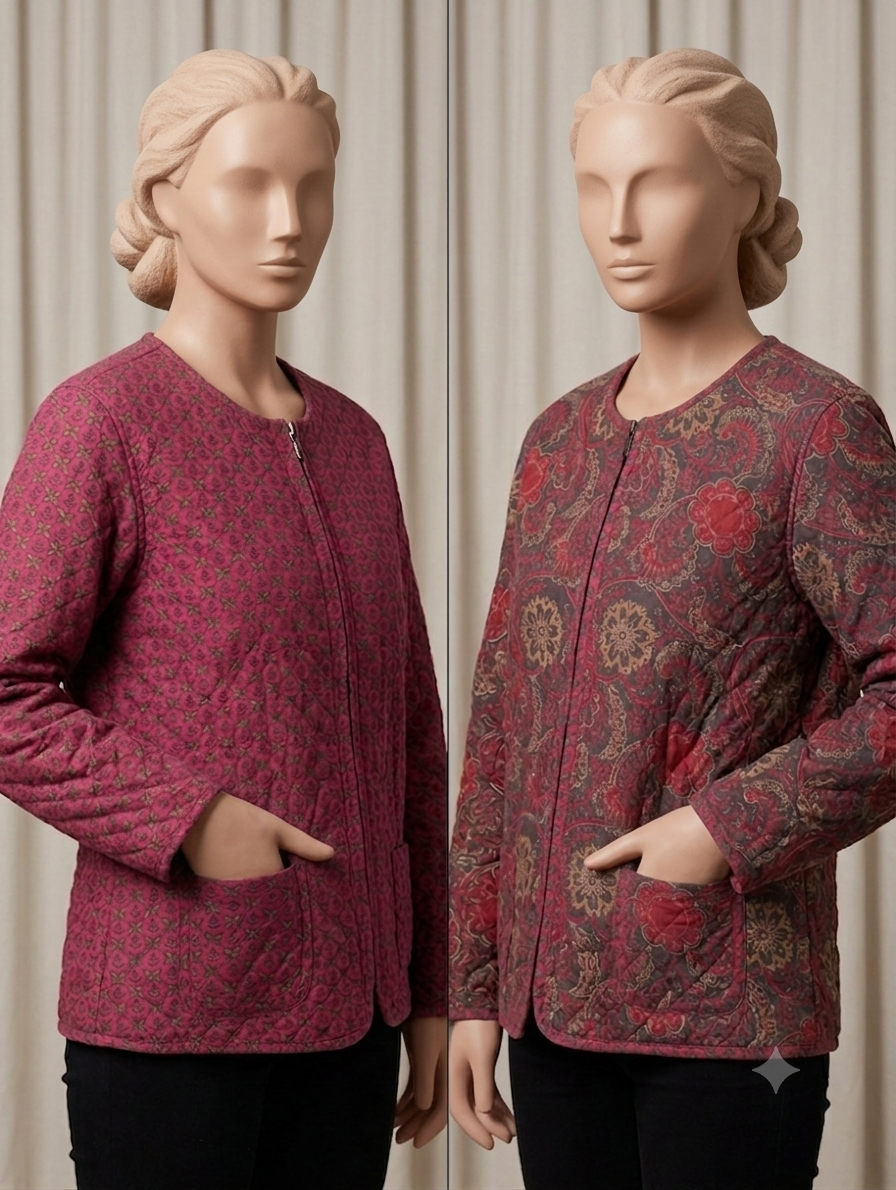 کت زنانه پنبه‌دوزی دو رو Reversible Quilted Jacket