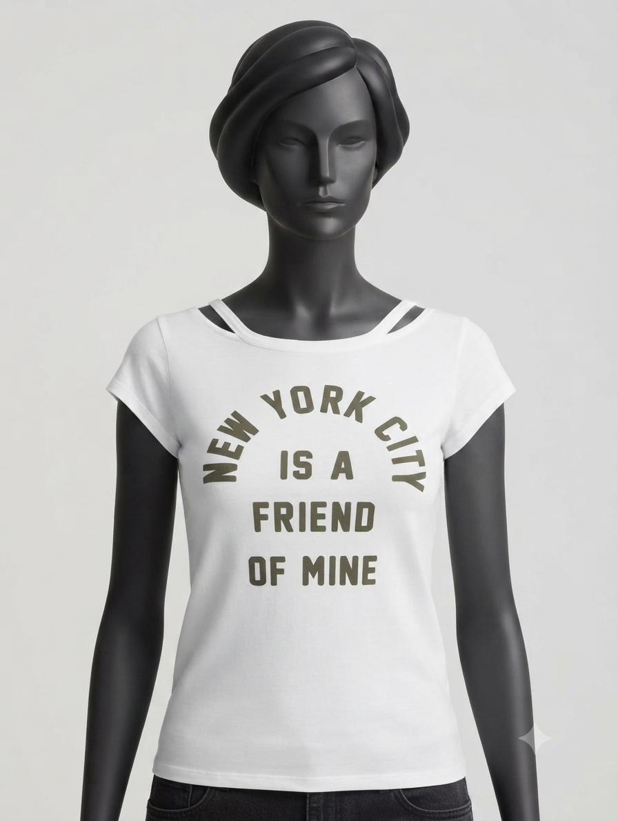 تیشرت زنانه  Abercrombie & Fitch با طراحی ترند "New York City Is A Friend Of Mine