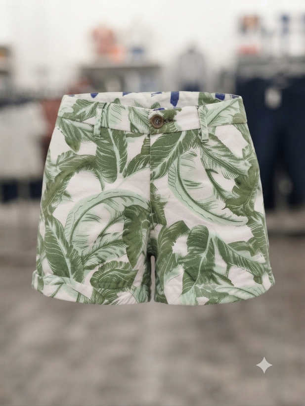 شلوارک زنانه طرح برگهای استوایی از برند Old Navy