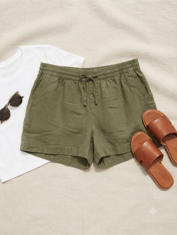 شلوارک زنانه سبز زیتونی از برند Old Navy