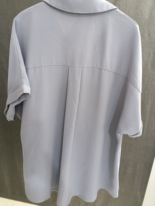 شومیز زنانه نخی-حریر خاکستری-آبی از برند Bluish Gray