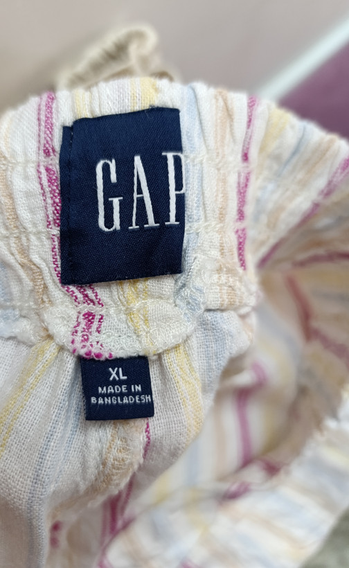 شلوارک زنانه لینن راهراه برند GAP