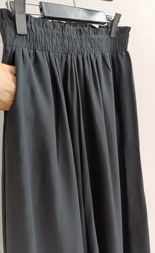 شلوار زنانه بلند مشکیِ چیندار Maxi Skirt
