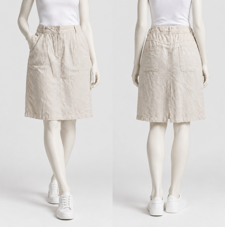 دامن زنانه لینن 100٪ طبیعی برند Mavi Collection
