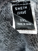 بافت زنانه سفید SHEIN Curve مدل ستارهای | پلیور اورسایز نرم و گرم